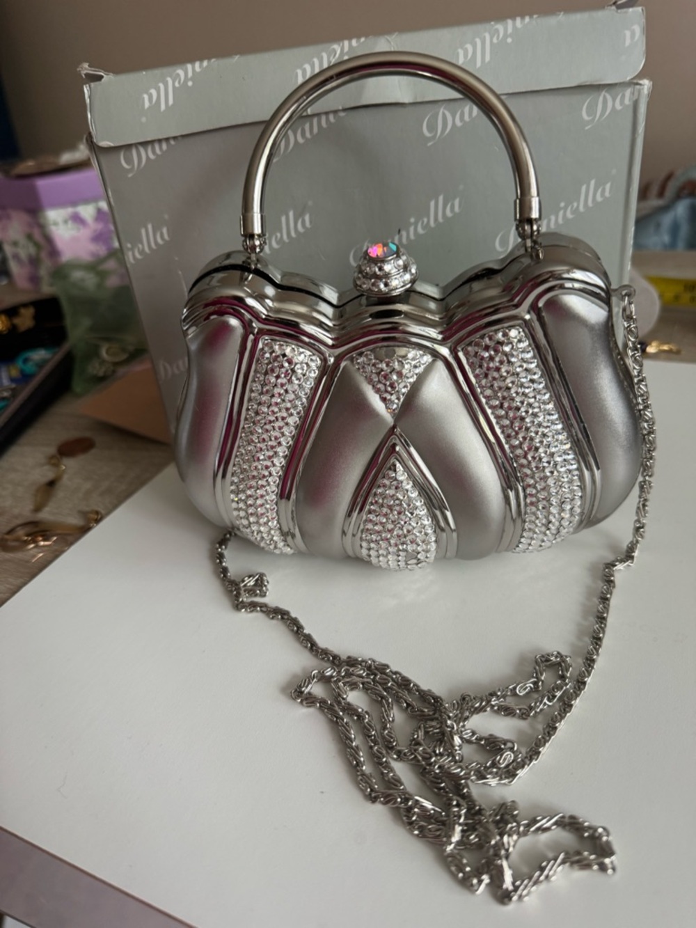Daniella Silver Evening Clutch Rhinestone Bag